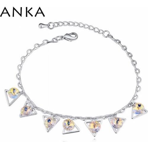 Top Fashion Charm Triangle With Crystal Bracelet For Women Rhodium Plated Fashion Jewelry Crystals from Austria #115459