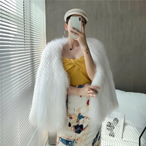 Real Fur Coat Women Jacket Real Fox Fur Coat 2021 New Plus Size Female Mid-length Real Raccoon Dog Fur Knit Coat