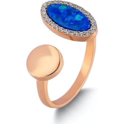 Silver Wavy Blue Stone Women Ring Solid 925 Sterling Silver Multi Stone Women Jewelry High Quality Ring Wedding Engagement Ring