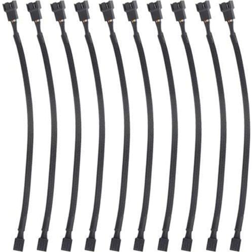 10PCS 4 Pin PWM Fan Extension Power Cable Connector Case Male to Female Extending Cables Compatible with 4 Pin/3 Pin Fan