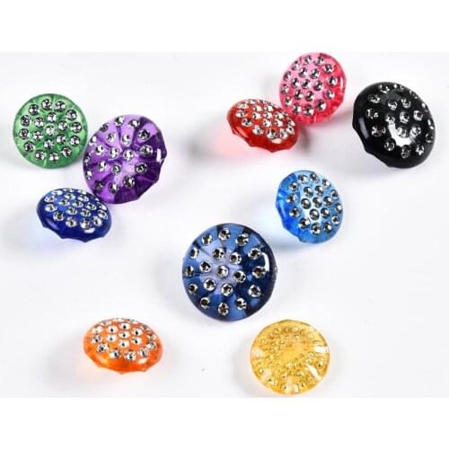 100pcs Mixed 12.5mm Crystal Silver Rhinestone Acrylic Round Buttons Sewing Clothes Accessories Fancy Button