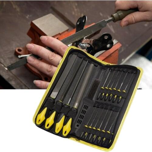 18pcs Needle File Set Flat Semicircular Triangle Round File for Metal Glass Tool