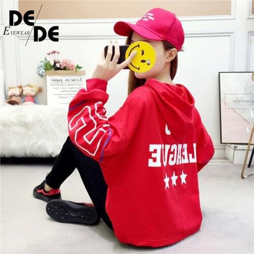 2019 Autumn and winter Korean version of the trendy loose pullover sweatshirt hoodie casual fleece printing womens clothing