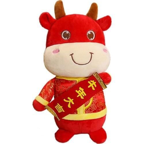 2021 Ox Mascot Cattle Doll Stuffed Chinese Zodiac Toy Home Decor Photo Prop Chinese Zodiac Toy Home Decor Photo Prop