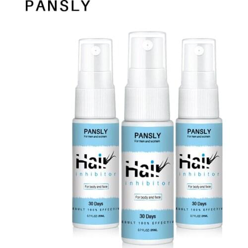 3pcs Pansly Spray Painless Permanent Hair Growth Removal Inhibitor Serum Oil Bikini Intimate Face Legs Body Armpit Hair Remover