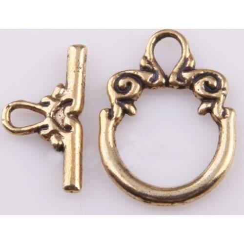 30 Sets Tibetan Silver Color Decorative Pattern Toggle Clasp For Jewelry Making Craft DIY Bracelet Necklace Accessories Supply