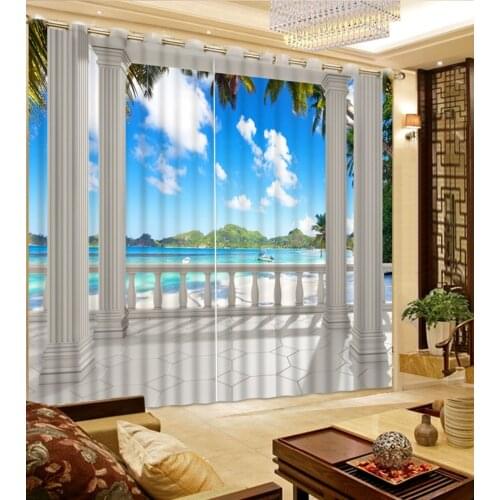 3D Curtain Printing Blockout Polyester Photo Drapes Fabric For Room Bedroom balcony curtains