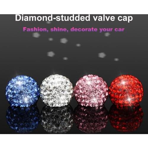 4pcs New Diamond-Studded Tire Valve Caps Wheel Tire For AUDI BMW VW Renault Universal Tire Cap Automobile Car Styling