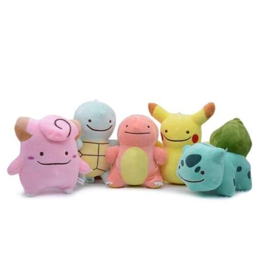 5 Styles Ditto Pikachu Squirtle Bulbasaur Charmander Claw Machine Plush Doll Stuffed Animal For Party Wedding