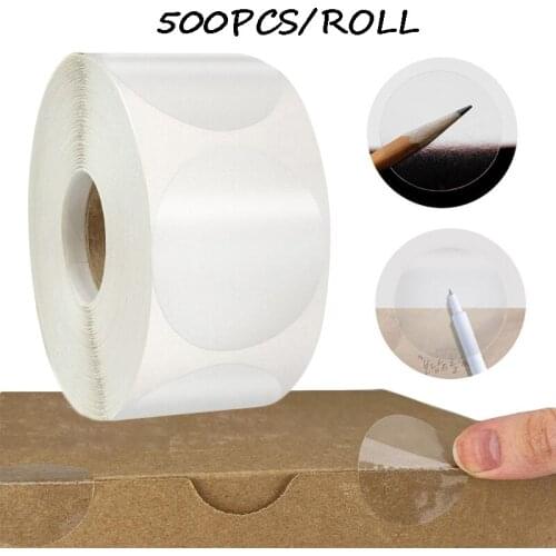500Pcs Transparent Labels 1 inch Round Stickers Business Package Seal Labels Sticker Envelopes Cards Wedding Invitations Supply