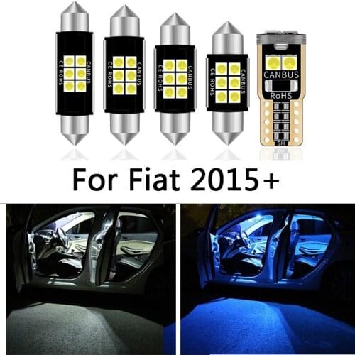 6 Pcs No Error Car White Interior LED Light Bulbs Package For Fiat Tipo 356 357 (2015+) Map Dome License Lamp Light Accessories