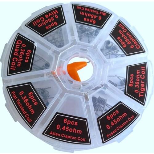 8 in 1 Clapton Coil platte twisted Mix twisted Fused clapton Alien Clapton Premade Coil