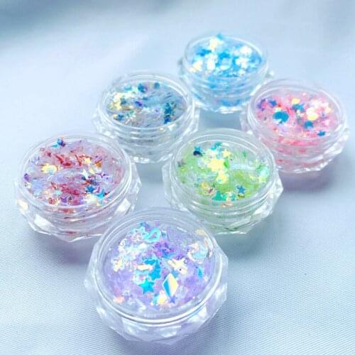 Symphony Geometric Sequins Heart Stars 6 Colors Nail Glitter Paillette Sparkly Polish Mixed Flakes Loose Glitter Decoration