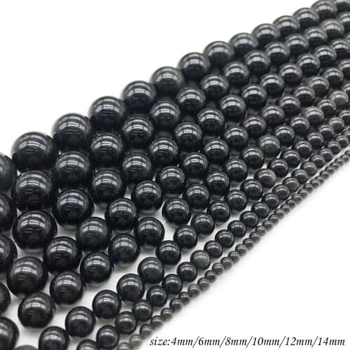 Natural Stone Loose Beads Black HematiteRound Beads for Women Men DIY Jewelry Making Bracelets Necklaces J230