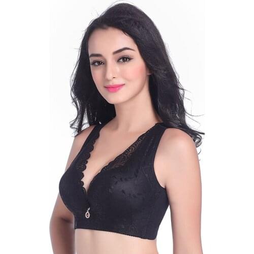 Women Vest Bra Brassiere Wire Free C / D Cups 36 38 40 42 44 46 Red Blue Black Push Up Bras for Women Underwears