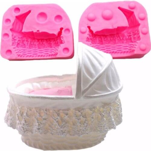 JX-LCLYL 3D Baby Bed Silicone Baking Sugarcraft Chocolate Soap Fondant Mold Cake Mould