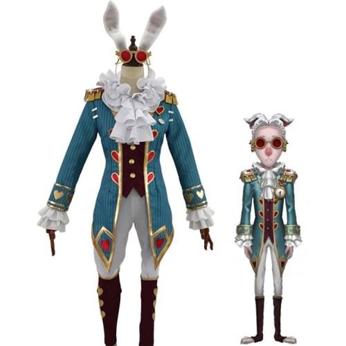 Hot Game Identity V Lawyer Freddy Riley Cosplay Costume Uniform New Skin Mr White Rabbit Cosplay Halloween Costumes Accessories