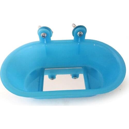 Bird Bathtub With Bird Mirror Small Oval Bird Bathtub Pet Cage Accessories Parrot Bath Shower Bathing Supplies Standing Box