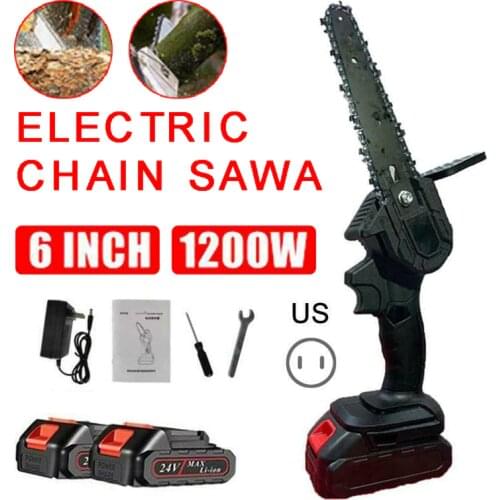6'' 550W Mini Handheld Cordless Electric Chainsaw Woodworking Cutter Tool US Plug Garden Rechargeable Logging Cutter Tool