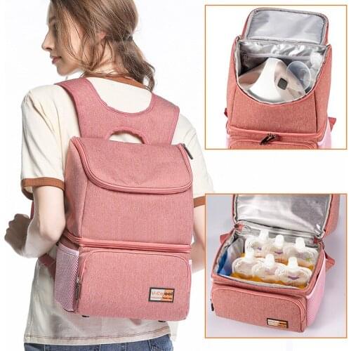 Fashion mummy maternity diaper bag big baby bags for mom thermal insulation travel diaper chaning backpack stroller organizer