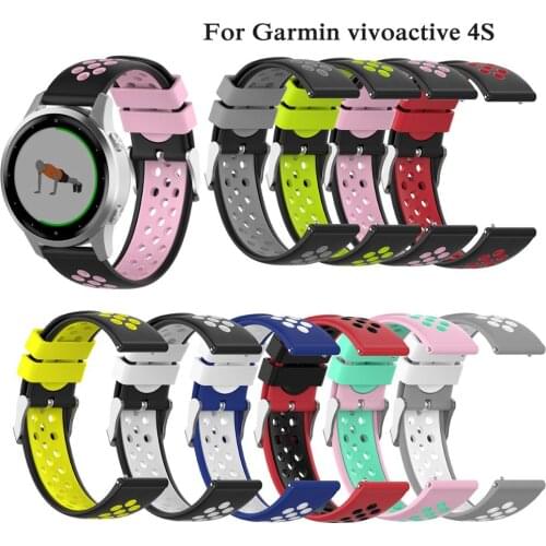 For Garmin vivoactive 4S Dual Color fashion sport soft style Silicone Strap For Garmin vivoactive4S Wrist bands Accessories 18mm