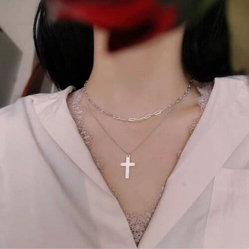 Pure silver Necklace Choker pin shape charm choker Fashion 925 silver Jewelry for Women Shining Collar Gold Silver fine Necklace