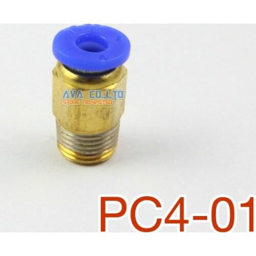 30 Pieces Tube OD 4mm x 1/8" BSPT Male Straight Pneumatic Connector Push In To Connect Fitting
