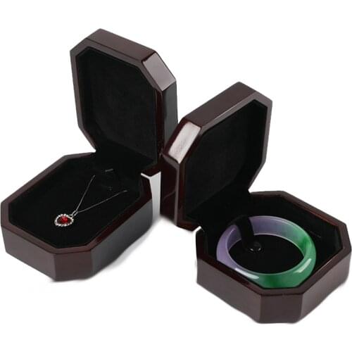 Retro Solid Wood Jewelry Box Creative Casket Women Men Gift Bracelet Pendant Necklace Organizer Display Storage Box Wholesale