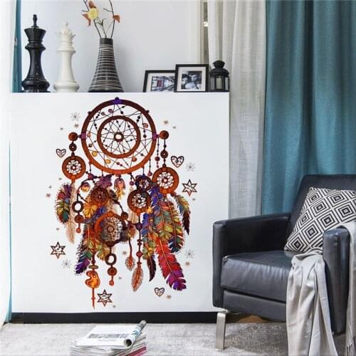 Romantic Retro Style Dream Catcher Wall Sticker For Kids Rooms Bedroom Living Room TV Background Decorations Wallpaper DIY Arts