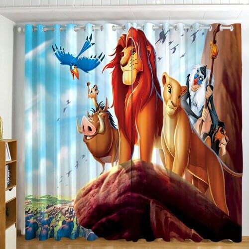 Disney cartoon curtain lion king bedroom living room curtain custom boy birthday gift