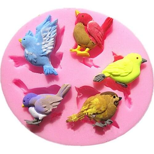 Cute Birds Shape Silicone Mold DIY Fondant Cake Decorating Tools Chocolate Polymer Clay Mould Sugar Craft Cake Baking Tools