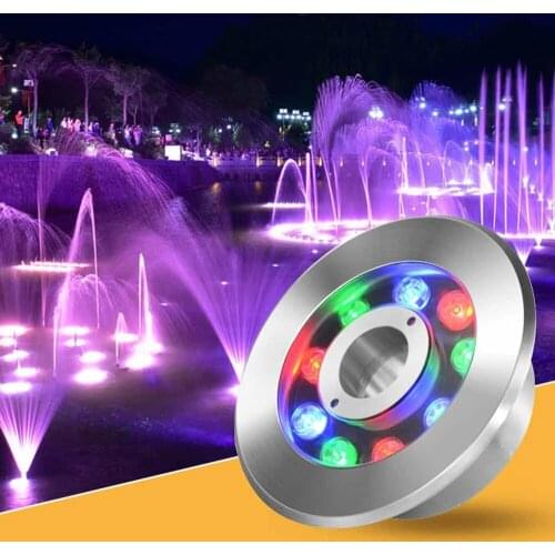 LED Fountain Light 6W 9W 12W 18W IP68 LED Pool Light AC/DC12-24V Underwater RGB Submersible Lamp Garden Swimming Pond Decor