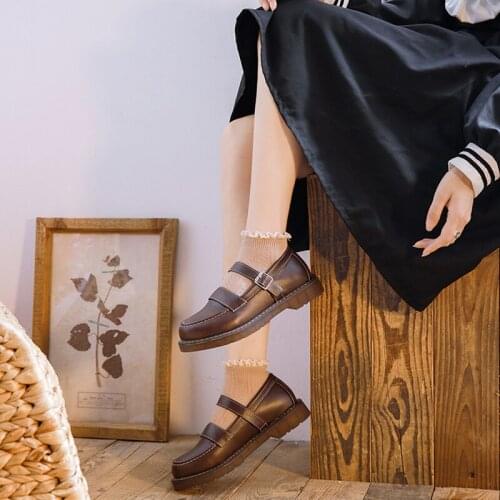 2021Summer Autumn Shoes Fo Women Mary Jane Casual British College Style Flat Shoes Soft Girl Japanese Small Leather Shoes Size40
