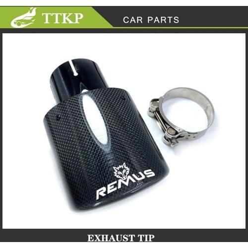 Bright Light Remus Carbon Car Exhaust Muffler 105/115/150mm Large Diameter Nozzle Cawide Oval Car Exhaust Pipe Modified