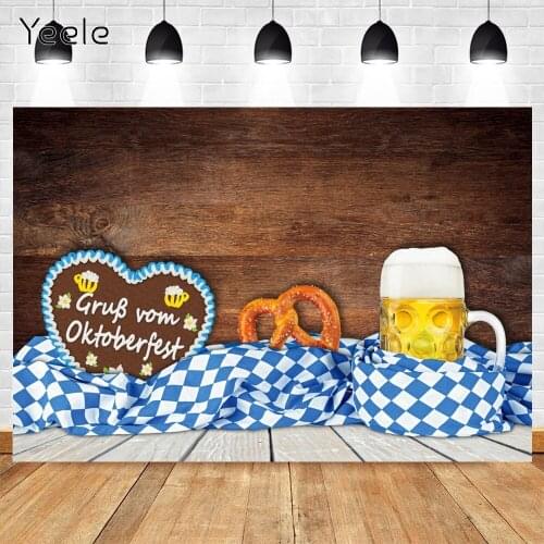 Yeele Photocall Oktoberfest Backdrop Props Photography Beer Bread Wood Board Party Photographic Background Photo Studio Carnival