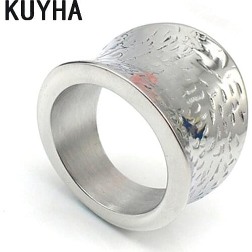 Rock Style Irregular Shape Ring for Women 316L Stainless Steel Unique Design Fashion Silver Color Lover Present Ring