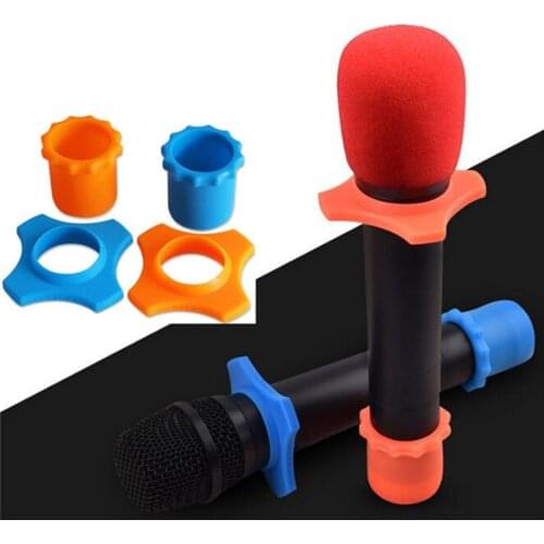 1 Set Microphone Anti-roll + Tail Sets Of Wireless Microphone Anti-skid Ring Protective Sleeve KTV Microphone Tail Cover