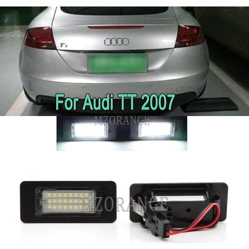 1 Pair LED Number License Plate Light For Audi TT 2007 12V 6000k White SMD3528 Plate Light Error Free Car Parts Lamp