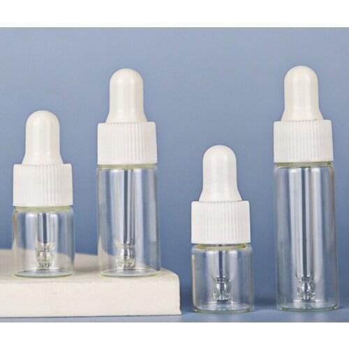 100 Pcs/lot 2ml 3ml Brown Essential Oil Bottle Glass Sub-bottling Sample Small Brown Bottle Pull Tube Bottle Spot Dropper Vials