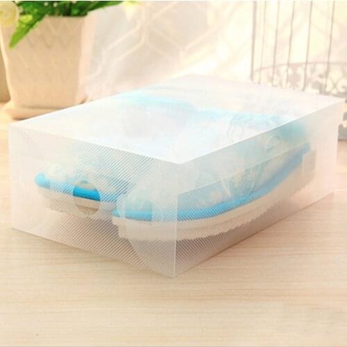 12pcs Transparent Plastic Shoes Storage Boxes Makeup Box Case Holder Foldable Shoes Box Men/Women/Children