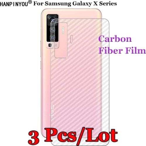 3 Pcs/Lot For vivo X60 X50 X30 X27 Pro Plus Lite 3D Carbon Fiber Back Film Screen Protector Protective Sticker (Not Glass)