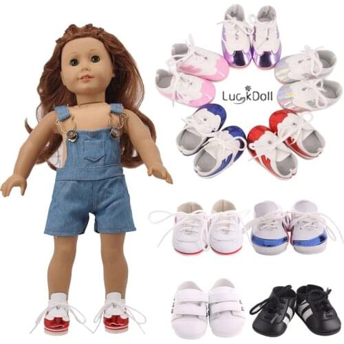 Luster&Leather Sports Shoes Sneakers Fit 18 Inch American&43 CM Baby Doll Clothes Accessories,Girl'Toys,Generation,Birthday Gift