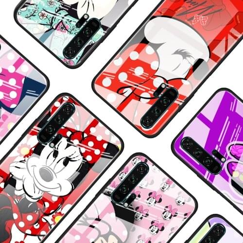 Disney Minnie Mouse Cute for Honor 30 20 10 9X Pro Plus Lite 8X Huawei Y8P Y6P Y5P Y9 Y7 Y6 2019 Tempered Glass Phone Case