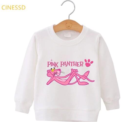 Kids Pink Panther Hoodie Funny ChildrenS Graphic Sweatshirts Cute Thick Harajuku Baby Boys Clothes Winter Girls Jumper Pullov