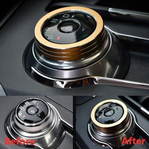 FOR Ford Mondeo 2017 2018 2019 Car Gear Shift Knob Switch Button Decoration Ring Car Sticker Interior Auto Accessory