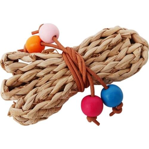 Dorakitten 1pc Parrot Chew Toy Bite-Resistant Grass Wooden Bird Bite Toy Bird Chew Toy With Balls Pet Supplies Bird Favors