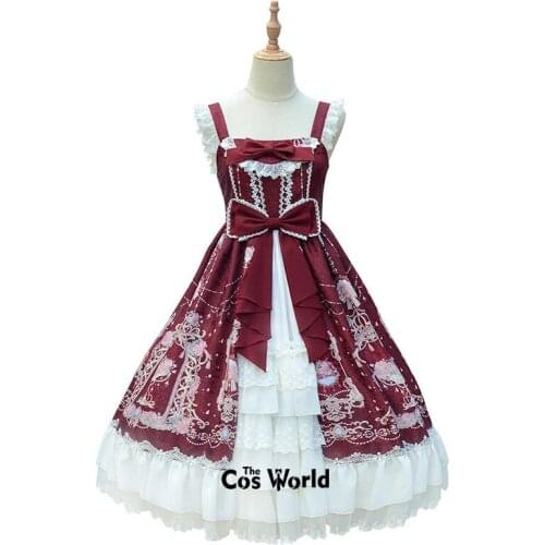[Fan Hua Zhang Hua] Sweet Lolita JSK Dress Medium Long Sleeve Floral Pattern Pleated One Piece Dresses