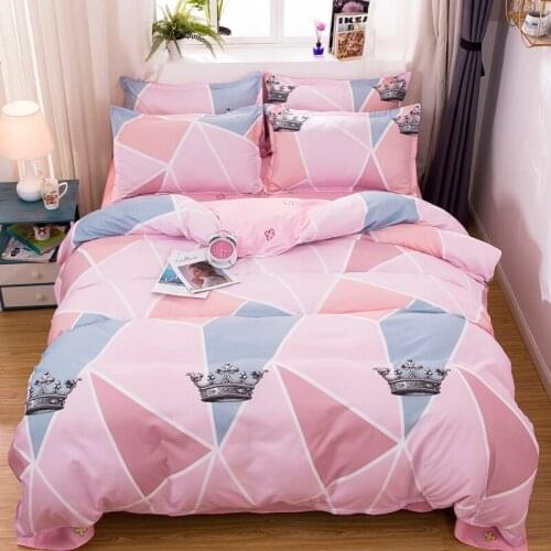 Crown For Girls Bedding Set Simple Duvet Cover Set Pillowcase Home Textile 2/3pcs Bed Linen King Queen Size Dropship