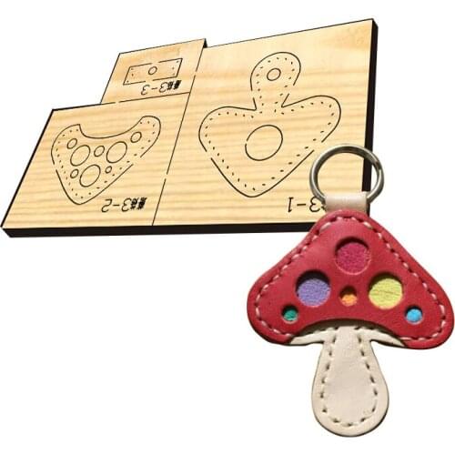 DIY hand made leather goods knife mold laser knife mold customized small mushroom pendant key chain pendant mushroom knife mold