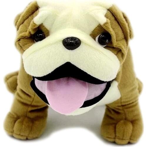 Stuffed Toy Dogs English Bulldog Lifelike 30cm
